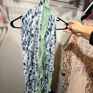 Blue and Green Patterned Infinity scarf